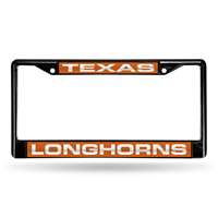 Texas Longhorns Inlaid Acrylic Black License Plate Frame