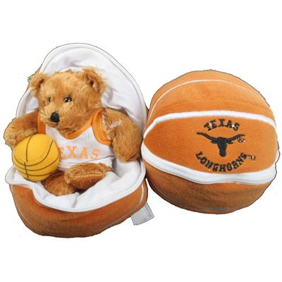 Texas Longhorns Stuffed Bear in a Ball - Basketball