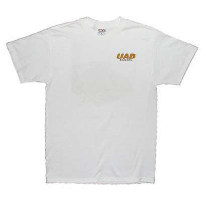 Alabama Birmingham T-shirt - Blazers Logo Front And Back, White