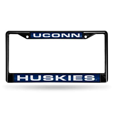 UConn Huskies Inlaid Acrylic Black License Plate Frame