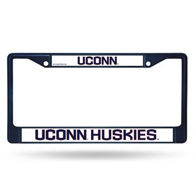 UConn Huskies Team Color Chrome License Plate Frame