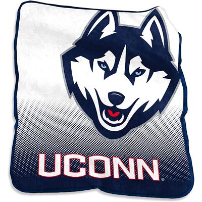 UConn Huskies Raschel Throw Blanket - Fade
