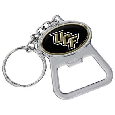 Central Florida Knights Metal Key Chain And Bottle Opener W/domed Insert