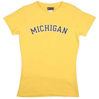 Michigan Womens T-shirt - Michigan Arched - By Champion - Champion Yellow
