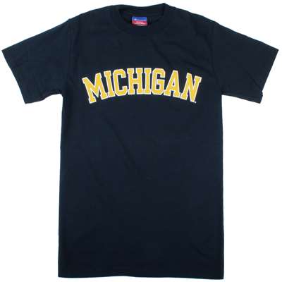 Michigan T-shirt - Michigan Arched - By Champion - Navy