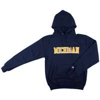 Michigan Hooded Sweatshirt - Michigan Straight - By Champion - Navy