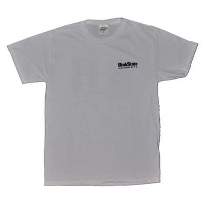 Utah State T-shirt - White With Full Back