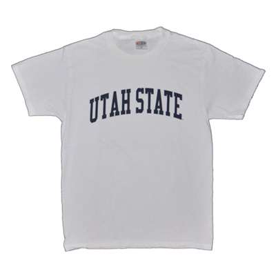 Utah State T-shirt - White With Arch Print