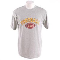 Usc Football T-shirt - Football Arched - By Champion - Oxford Heather