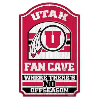 Utah Utes Fan Cave Wood Sign