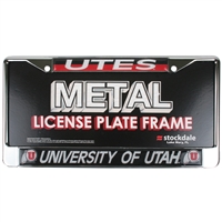Utah Utes Metal License Plate Frame W/domed Insert