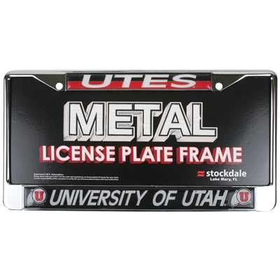 Utah Utes Metal License Plate Frame W/domed Insert