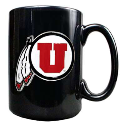 Utah Utes 15oz Black Ceramic Mug