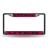 Utah Utes Inlaid Acrylic Black License Plate Frame
