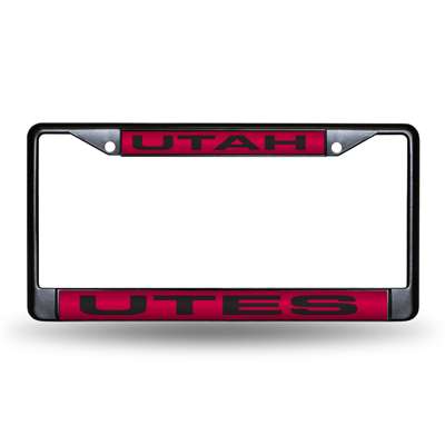 Utah Utes Inlaid Acrylic Black License Plate Frame