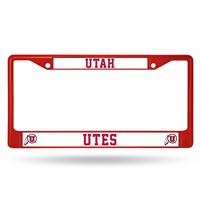 Utah Utes Team Color Chrome License Plate Frame