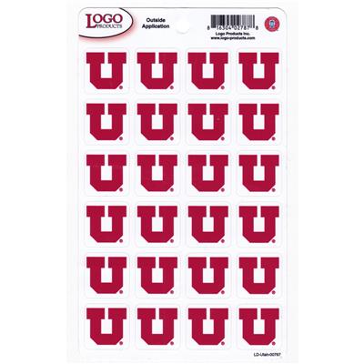 Utah Utes Small Stickers Set - 24 Stickers