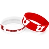 Utah Utes Wide Rubber Wristband - 2 Pack