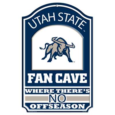 Utah State Aggies Fan Cave Wood Sign