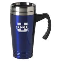 Utah State Aggies Engraved 16oz Stainless Steel Travel Mug - Blue