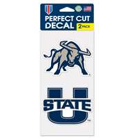 Utah State Aggies Perfect Cut Decal 4" x 4" - Set of 2
