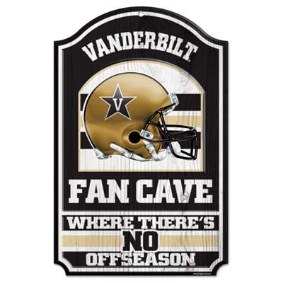 Vanderbilt Commodores Fan Cave Wood Sign