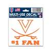 Virginia Cavaliers Decal 3" X 4" - #1 Fan