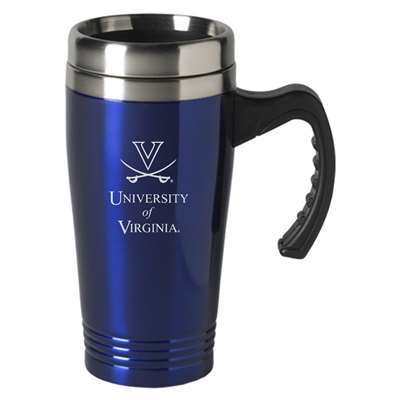 Virginia Cavaliers Engraved 16oz Stainless Steel Travel Mug - Blue