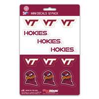 Virginia Tech Hokies Mini Decals - 12 Pack