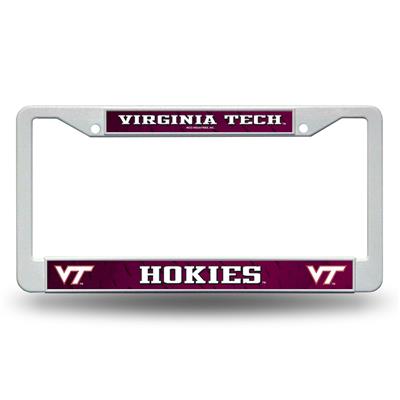 Virginia Tech Hokies White Plastic License Plate Frame