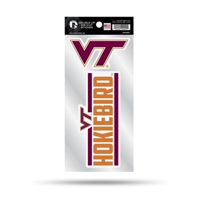 Virginia Tech Hokies Double Up Die Cut Decal Set