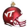 Virginia Tech Hokies Glass Christmas Ornament - Football Helmet