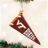Virginia Tech Hokies Glass Christmas Ornament - Pennant