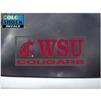 Washington State Cougars Decal - Mascot W/ Wsu Over Cougars