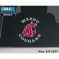 Washington State Cougars Decal - Wazzu Cougars Arched Around Mascot Logo