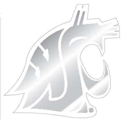 Washington State Cougars Logo Decal - Chrome Logo - 3.5" x 3.5"