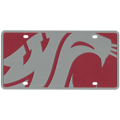 Washington State Cougars Full Color Mega Inlay License Plate