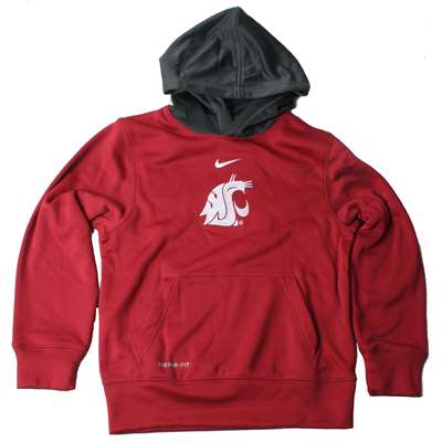 Nike Washington State Cougars Youth Performance Pullover Hoodie