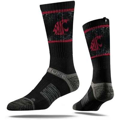 Washington State Cougars Strideline Premium Crew Sock - Black Tri-Force