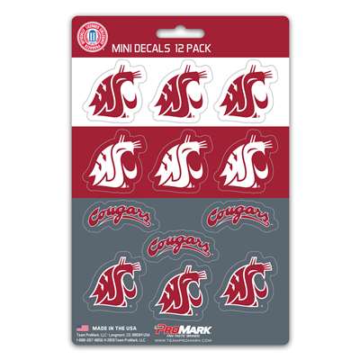 Washington State Cougars Mini Decals - 12 Pack