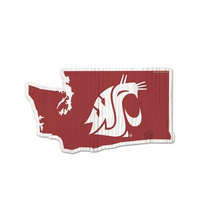 Washington State Cougars Home State Wood Sign