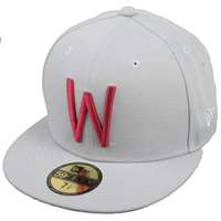 Washington State Cougars New Era 5950 Fitted Baseball Hat - Light Grey