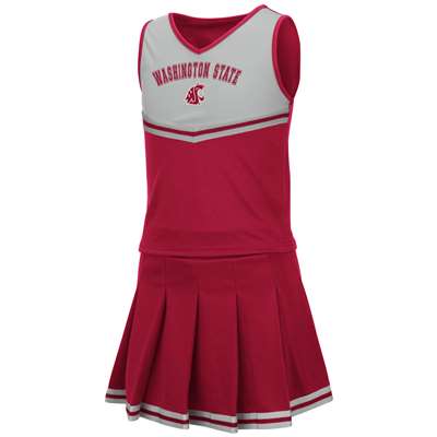 Washington State Cougars Youth Girls Colosseum Pinky Cheer Dress Set