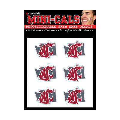Washington State Cougars Repositionable Face Stickers - State Logo