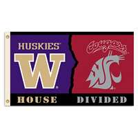 Washington State Cougars/Washington Huskies A House Divided 3' x 5' Flag