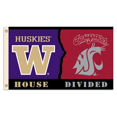 Washington State Cougars/Washington Huskies A House Divided 3' x 5' Flag