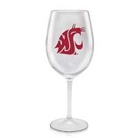 Washington State Cougars Plastic Stem Wine Glass - 16oz
