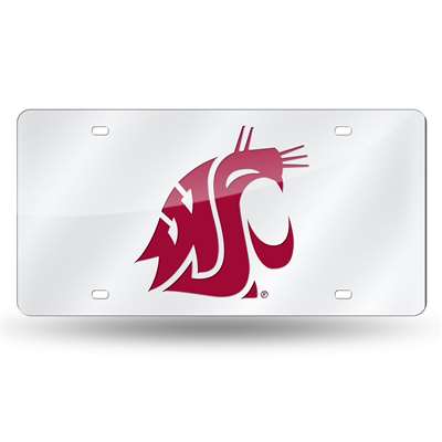 Washington State Cougars Mirrored Acrylic License Plate
