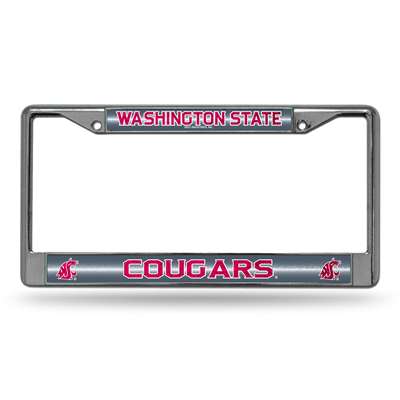 Washington State Cougars Bling Metal License Plate Frame