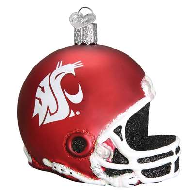 Washington State Cougars Glass Christmas Ornament - Football Helmet